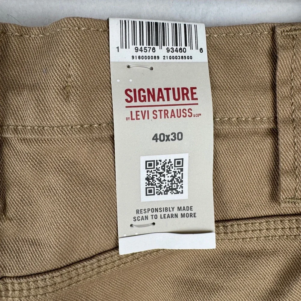 Signature by Levi Strauss Carpenter‎ Pants Mens 40x30 Relaxed Fit Khaki Workwear